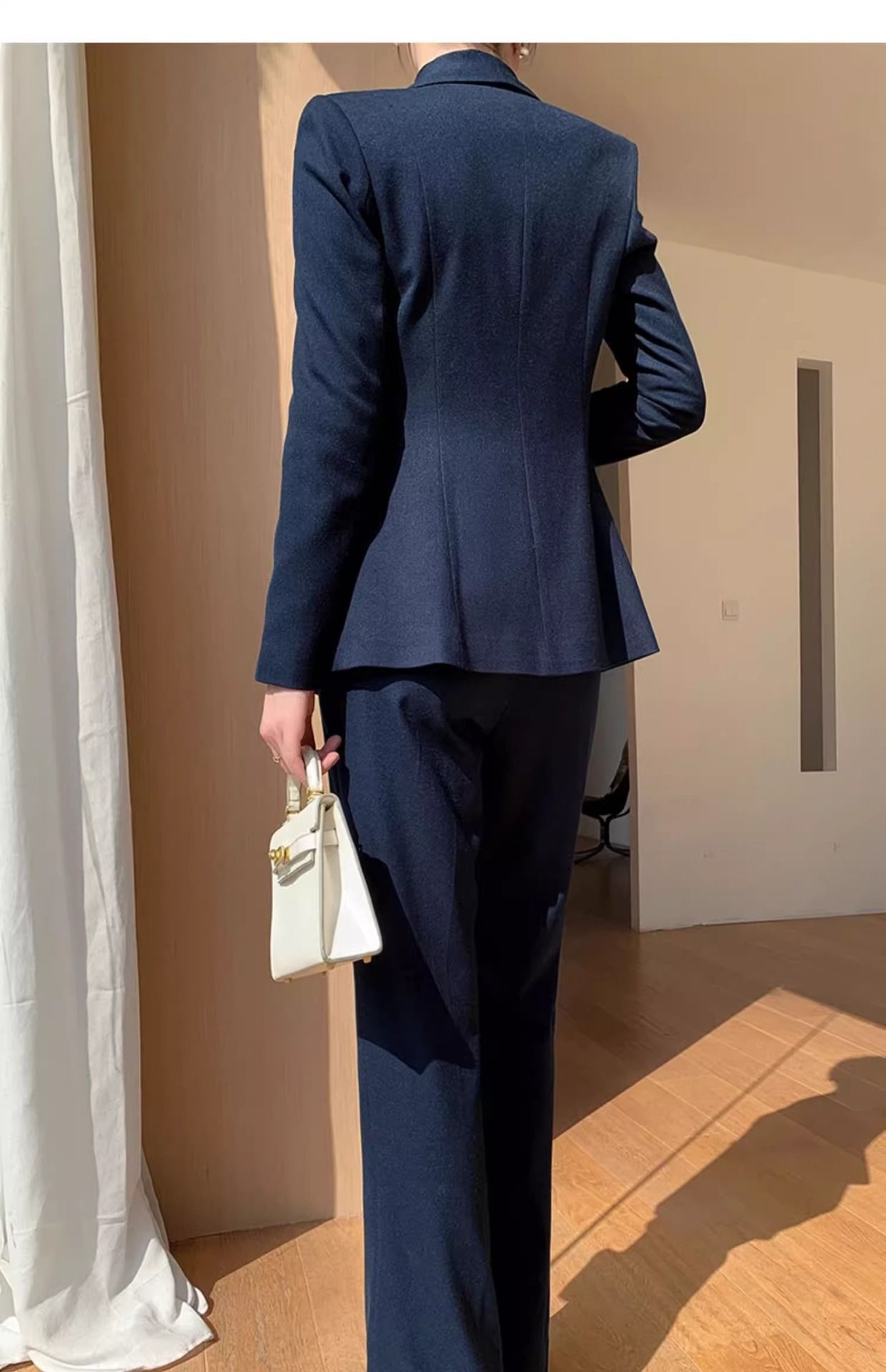 パンツセットアップ 洗練テーラードジャケットワイドパンツセットアップ