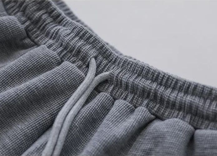 パンツセットアップ リブ編み半袖上下セット楽ちんルームウェア