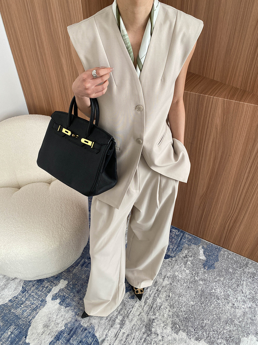 パンツセットアップ 洗練スタイル三点セットアップ