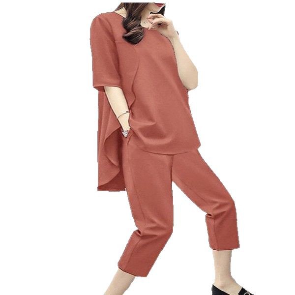 パンツセットアップ アシンメトリーワイドパンツセット