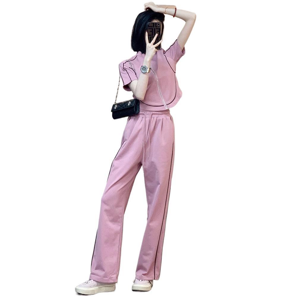 パンツセットアップ パイピングデザイン上品セットアップ