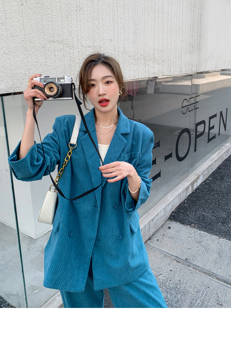 パンツセットアップ コーデュロイワイドパンツセットアップ