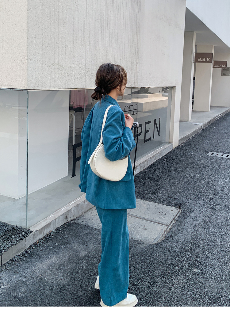 パンツセットアップ コーデュロイワイドパンツセットアップ