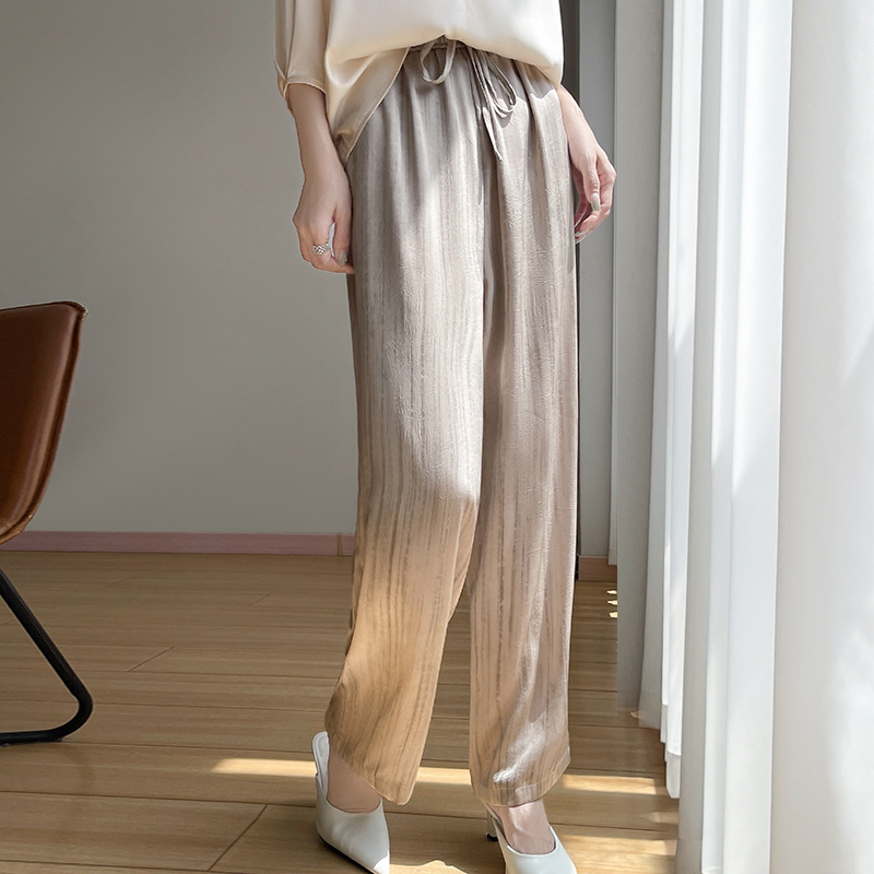 パンツセットアップ リラックス紐ウエストワイドパンツ