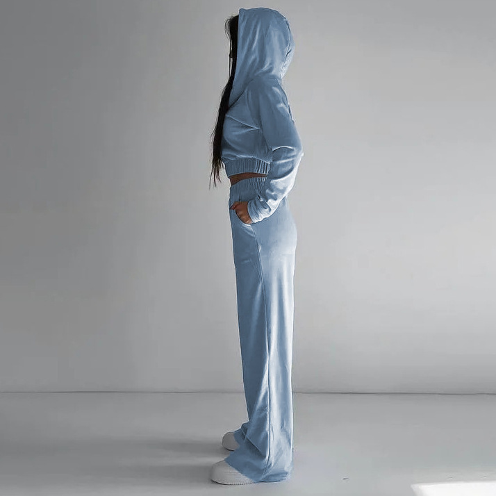 パンツセットアップ 光沢感ゆったりパンツセットアップ