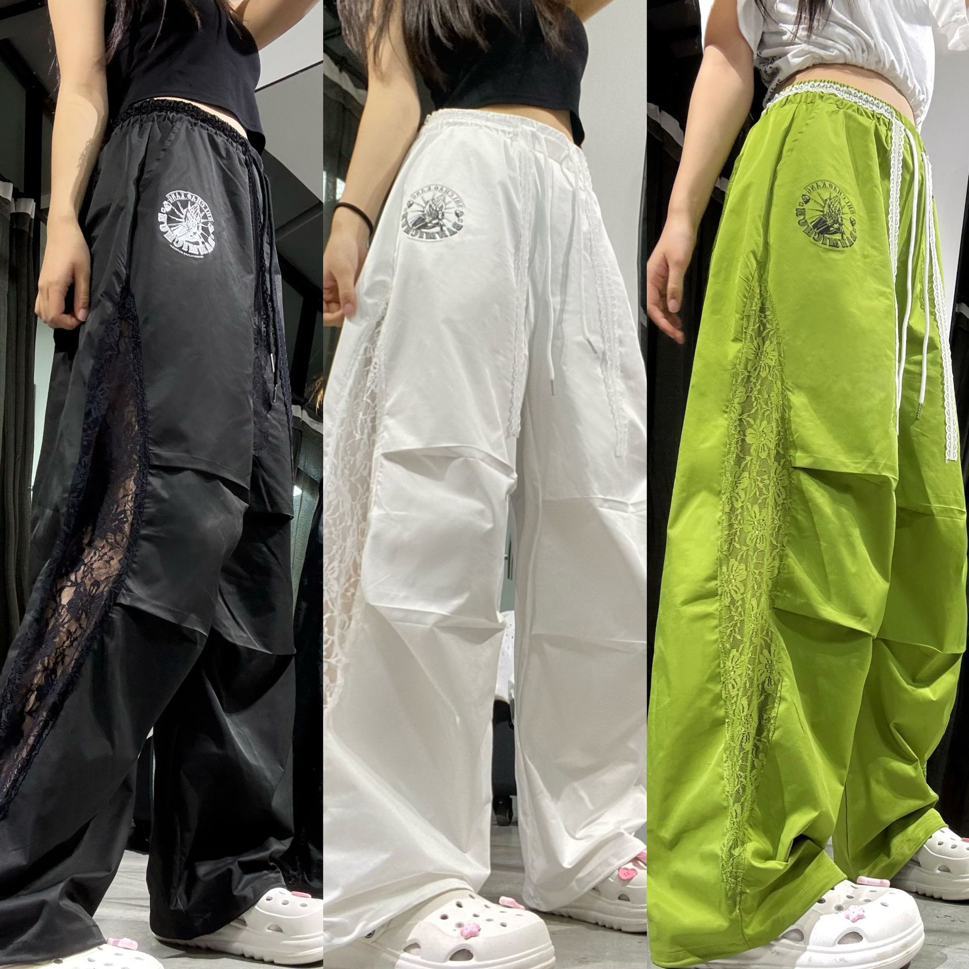 パンツセットアップ サイドレースワイドパンツセットアップ