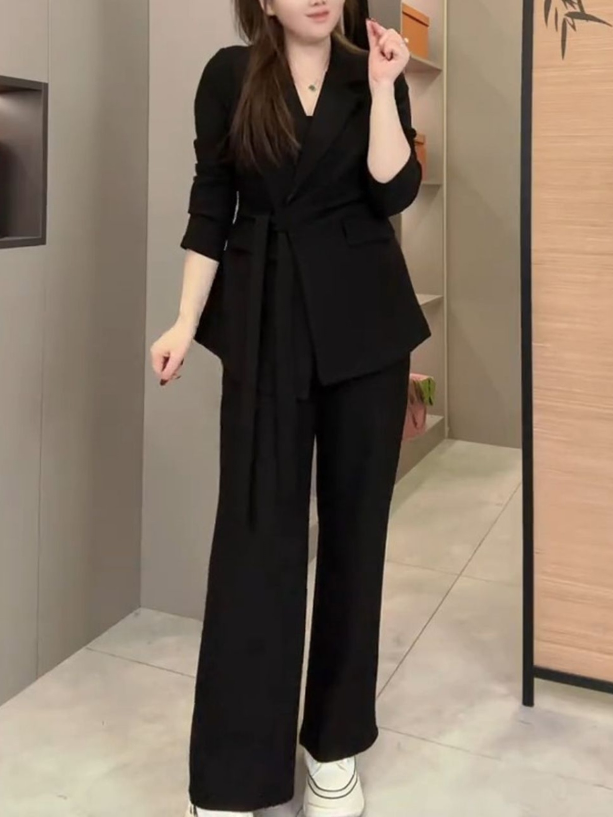 パンツセットアップ フォーマル 優美な結び目ジャケットパンツセット