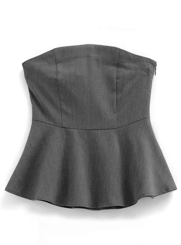 パンツセットアップ ペプラムデザインベアトップセットアップ