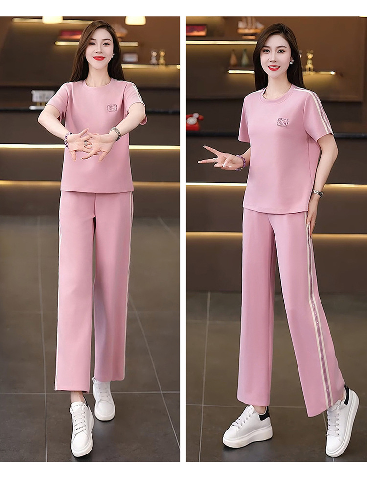 パンツセットアップ ラインデザイン ワイドパンツセット