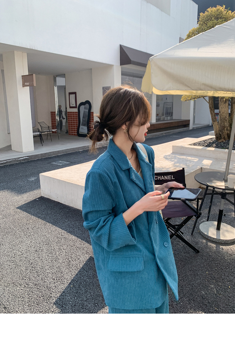パンツセットアップ コーデュロイワイドパンツセットアップ