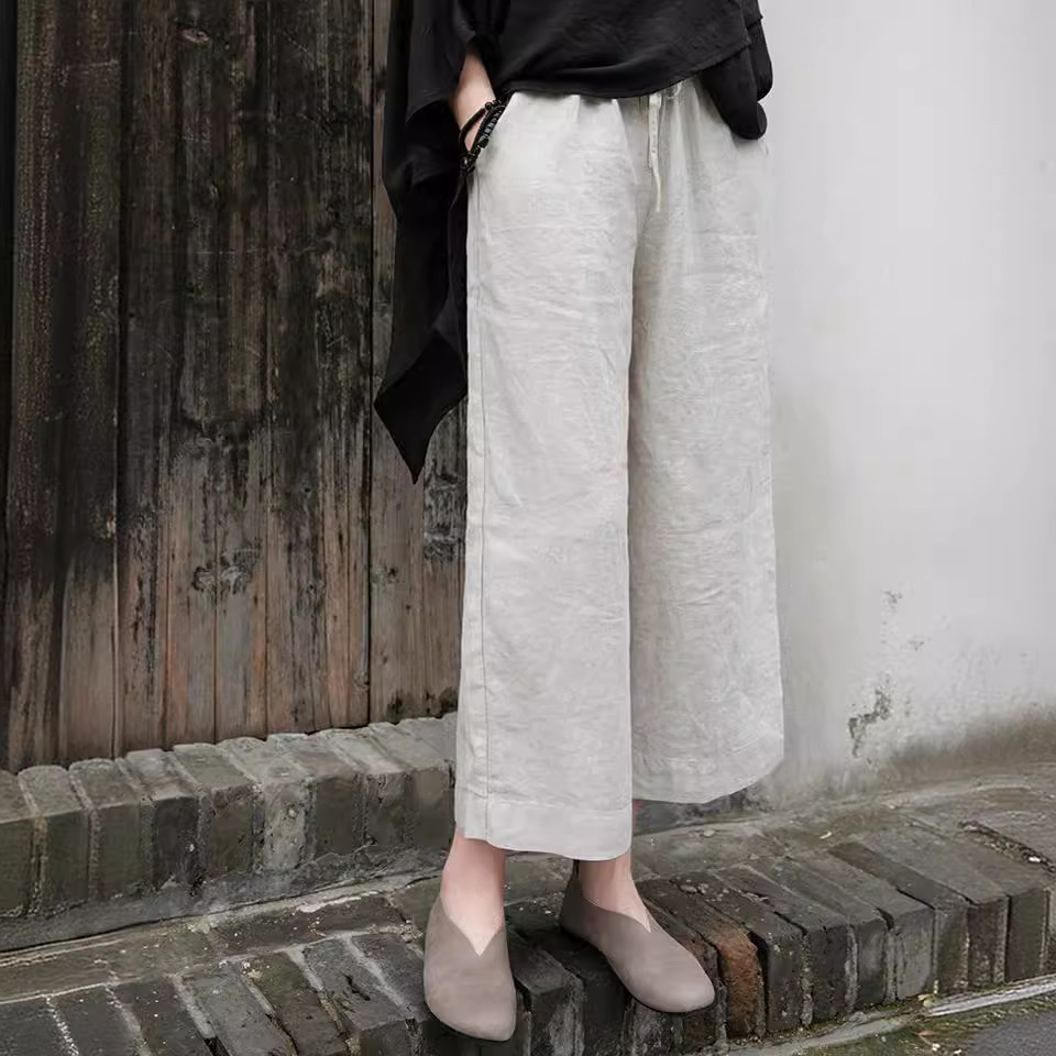 パンツセットアップ リラックス紐付きワイドパンツ