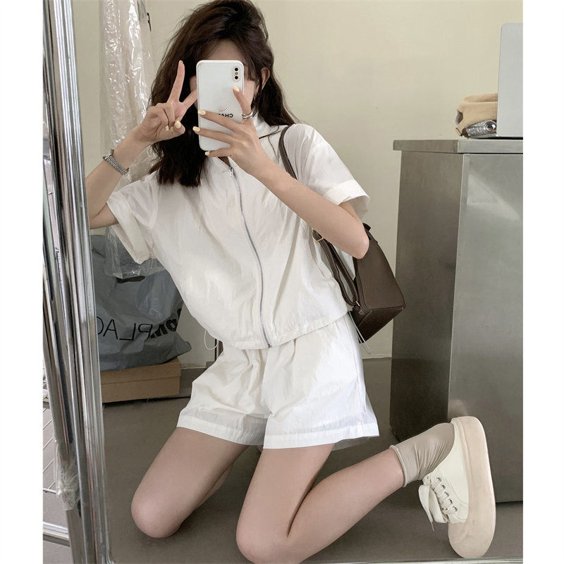 パンツセットアップ 夏新作 合わせやすい ハイウエスト ショートパンツ セットアップ