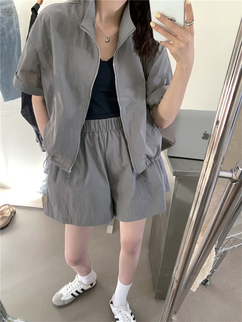 パンツセットアップ 夏新作 合わせやすい ハイウエスト ショートパンツ セットアップ