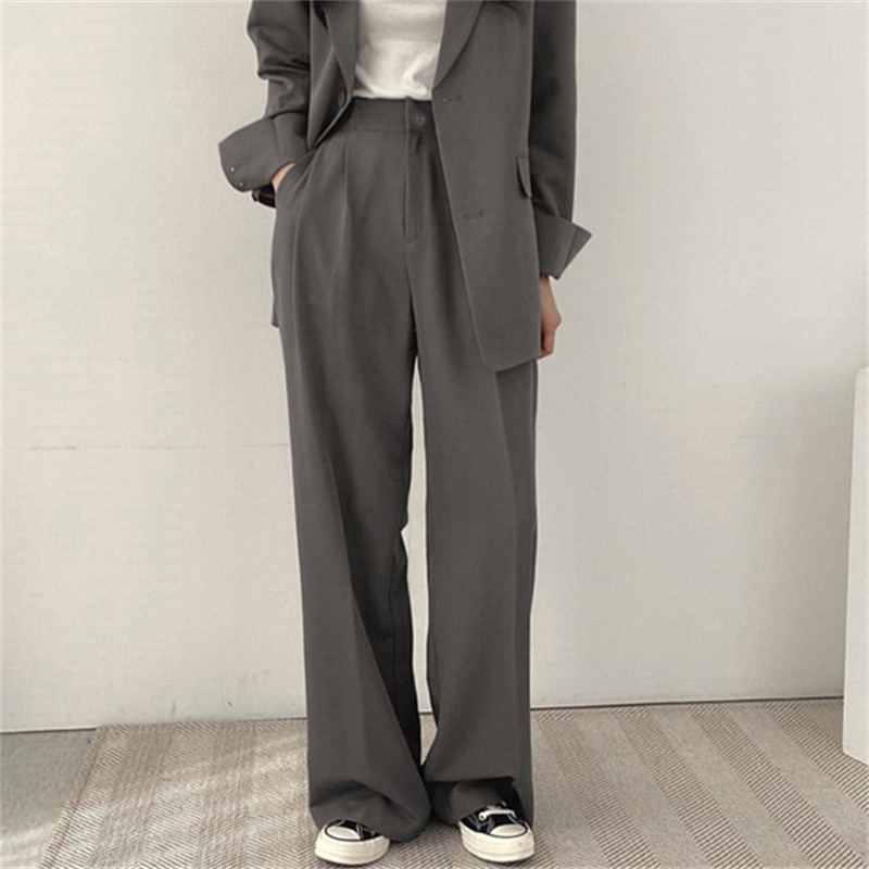 パンツセットアップ 上品フォルムワイドパンツ
