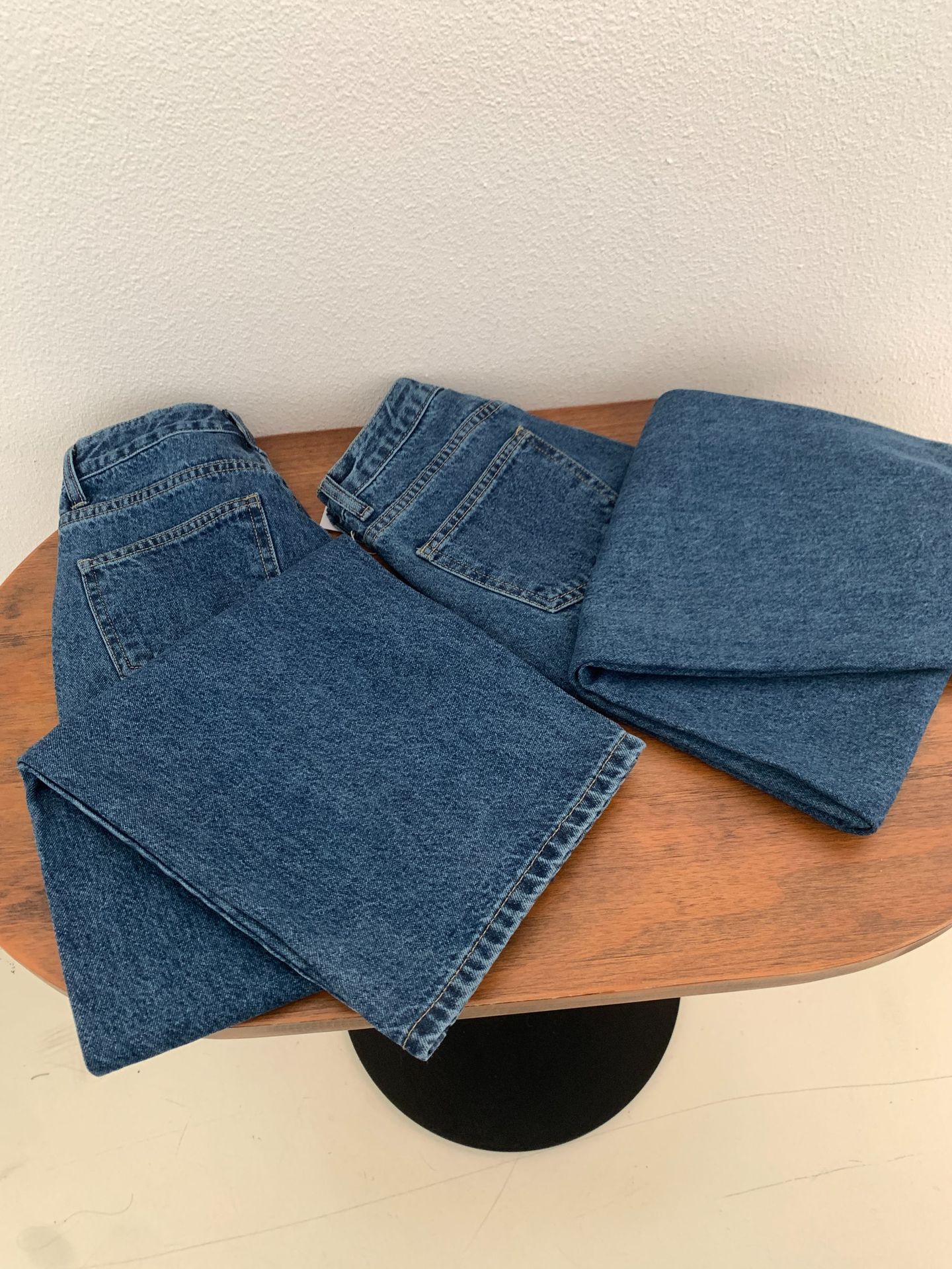 パンツセットアップ ゆったりデニムワイドパンツ