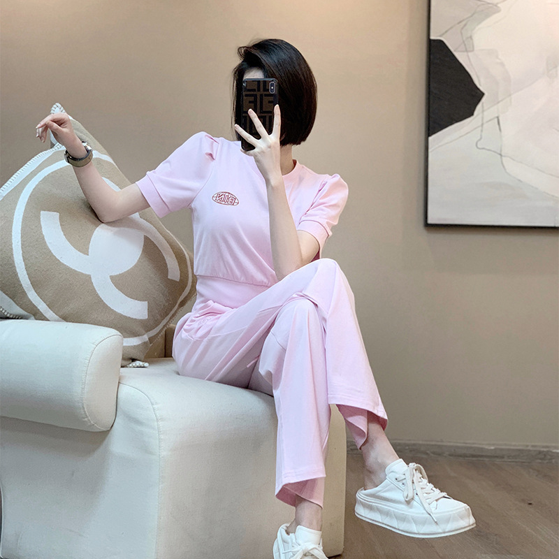 パンツセットアップ やわらか素材ワイドパンツセットアップ