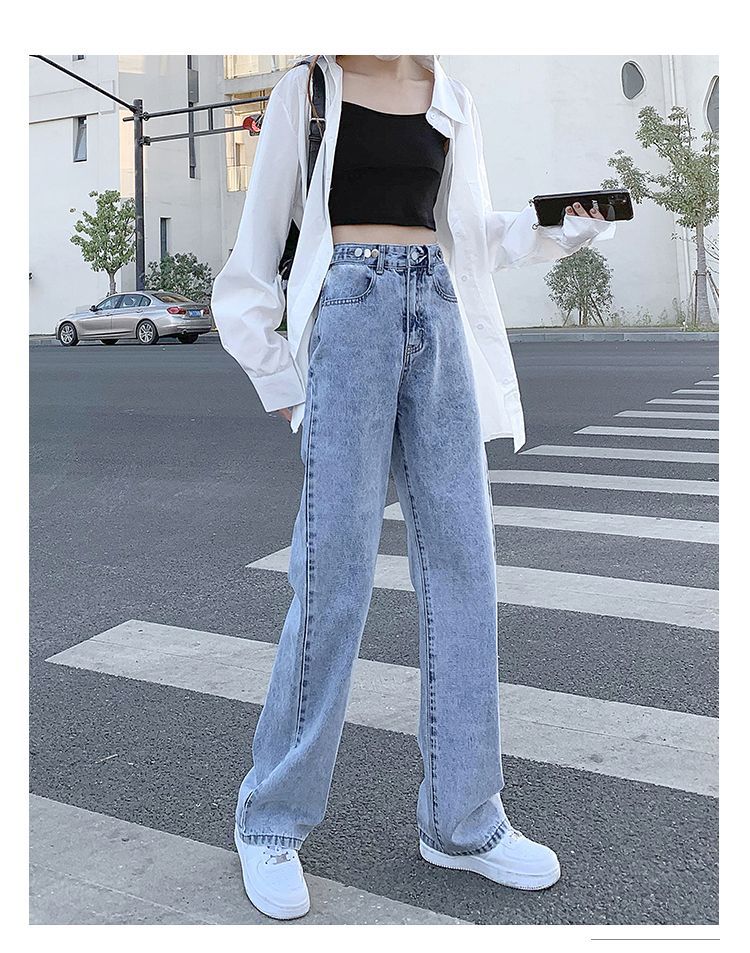 パンツセットアップ ハイウエストワイドデニムパンツセット