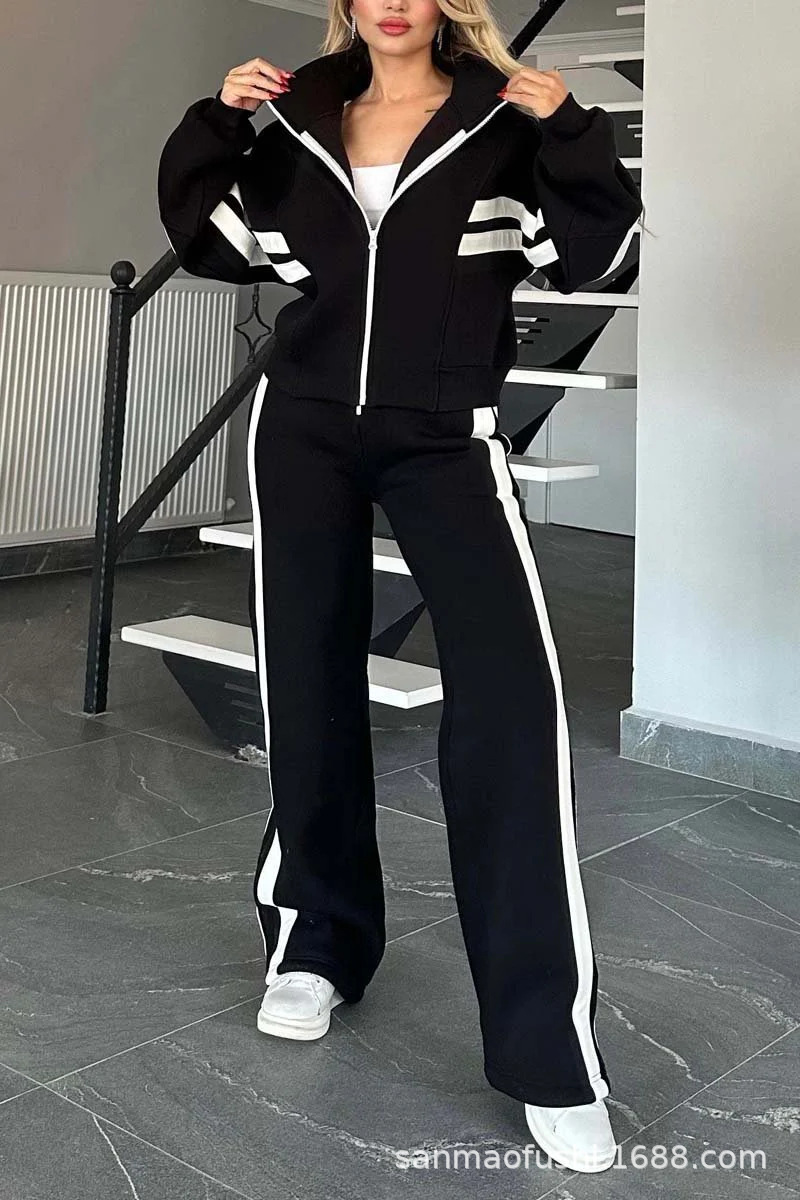 パンツセットアップ サイドラインリラックスセットアップ