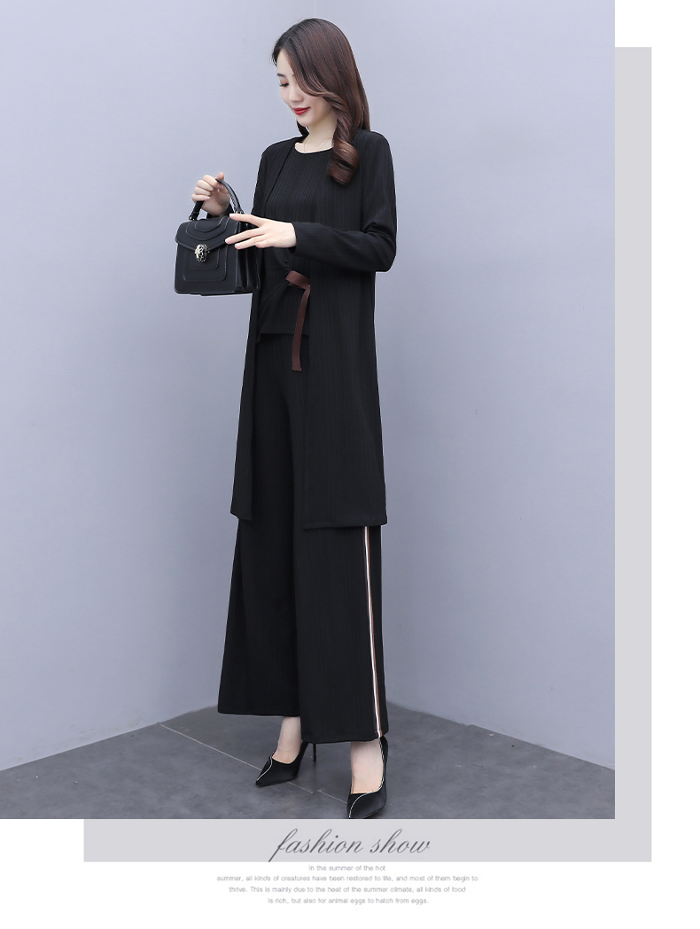 パンツセットアップ 三点セット プレッション ワイドパンツ