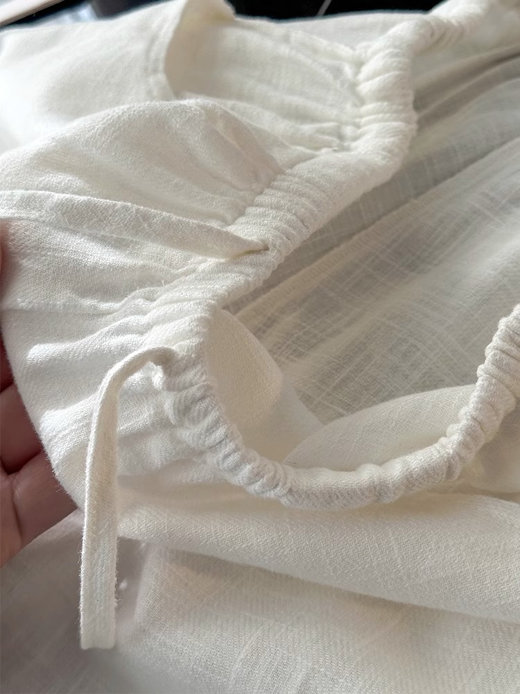 パンツセットアップ 麻混リネンワイドパンツセットアップ