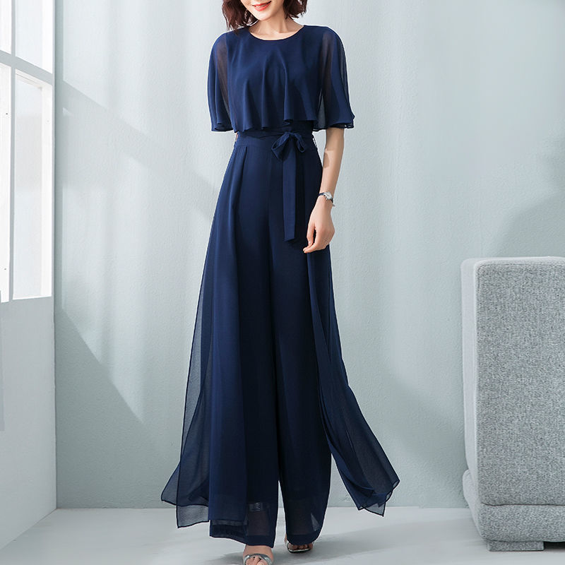 パンツセットアップ シフォン重ね華麗パンツセットアップ