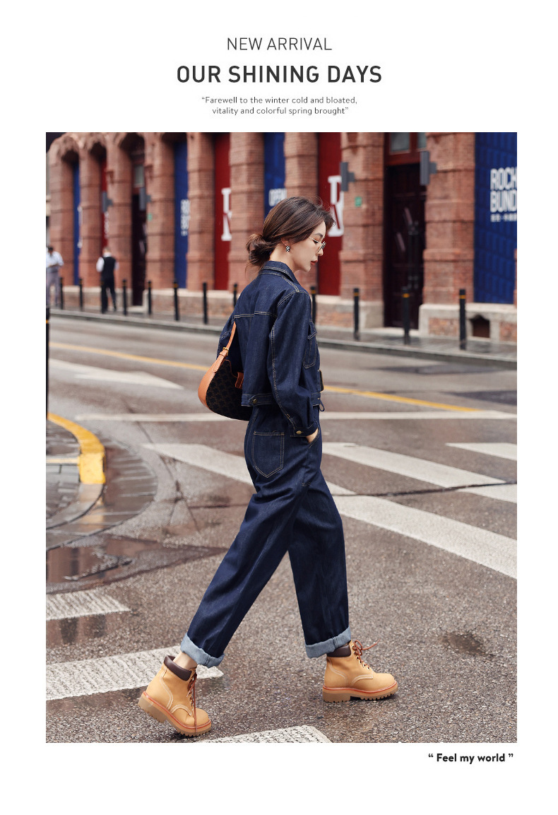 パンツセットアップ デニム素材ショートジャケット付きワイドパンツセットアップ