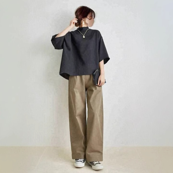 パンツセットアップ ゆったりフレアトップスワイドパンツセット
