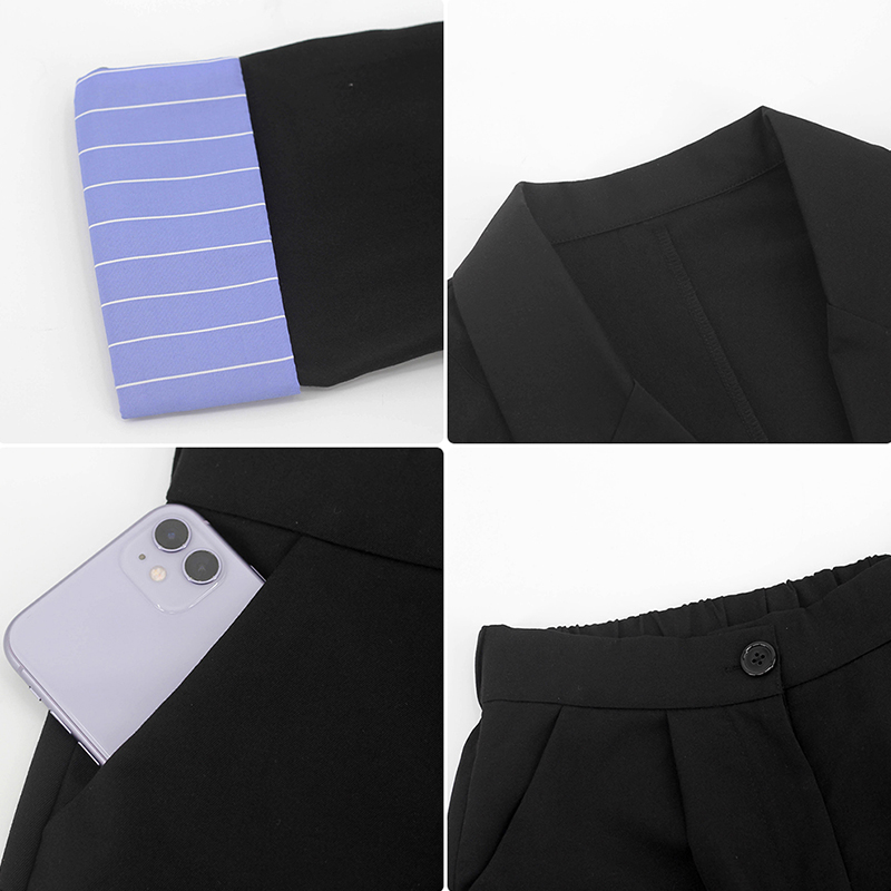 パンツセットアップ 配色切り替えテーラードジャケット＆ワイドパンツセット