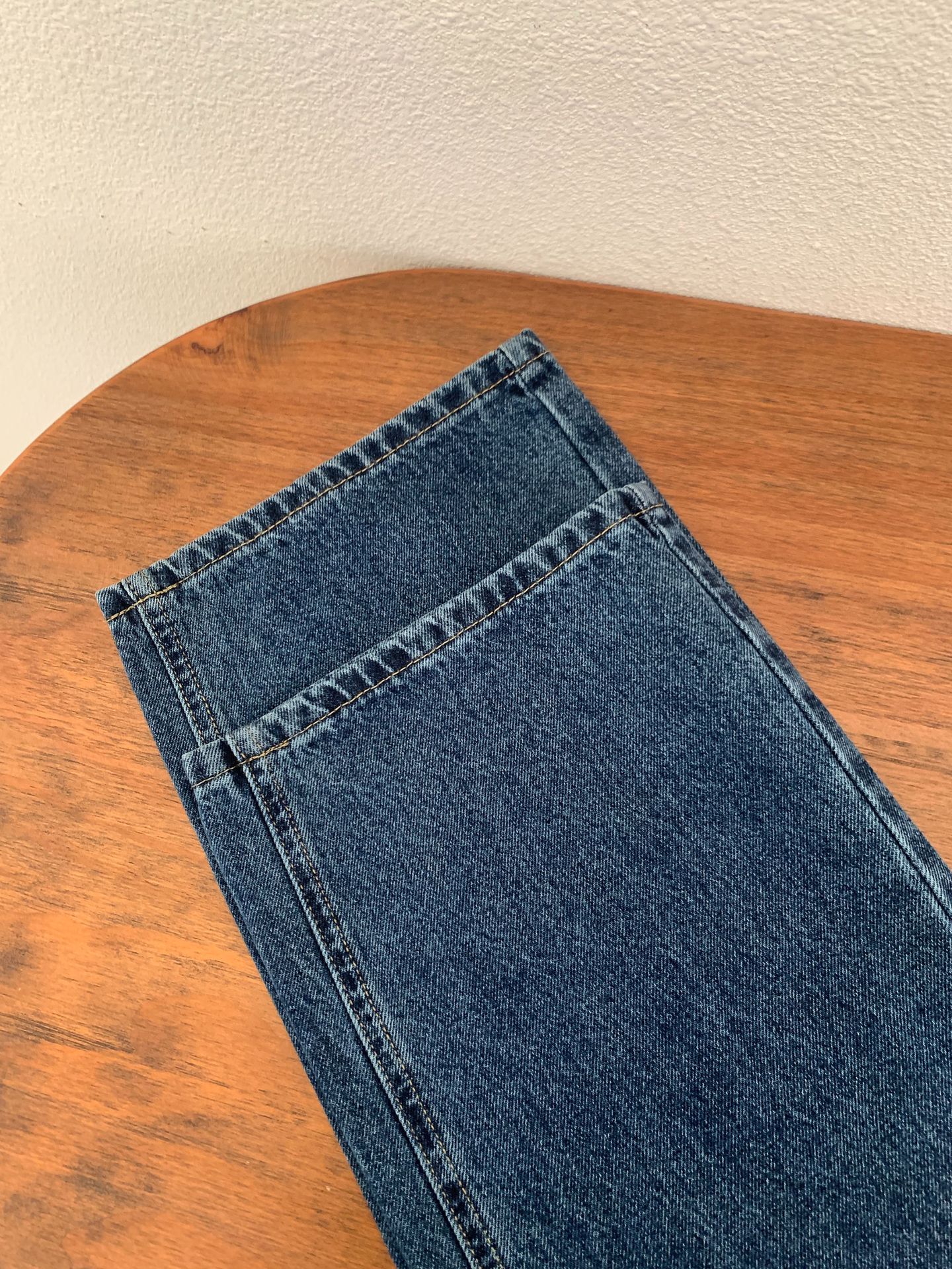 パンツセットアップ ゆったりデニムワイドパンツ