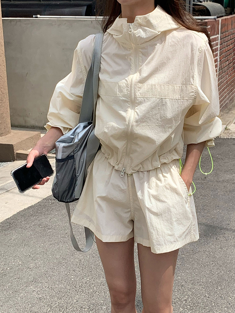 パンツセットアップ ショート リゾート風ショートセットアップ