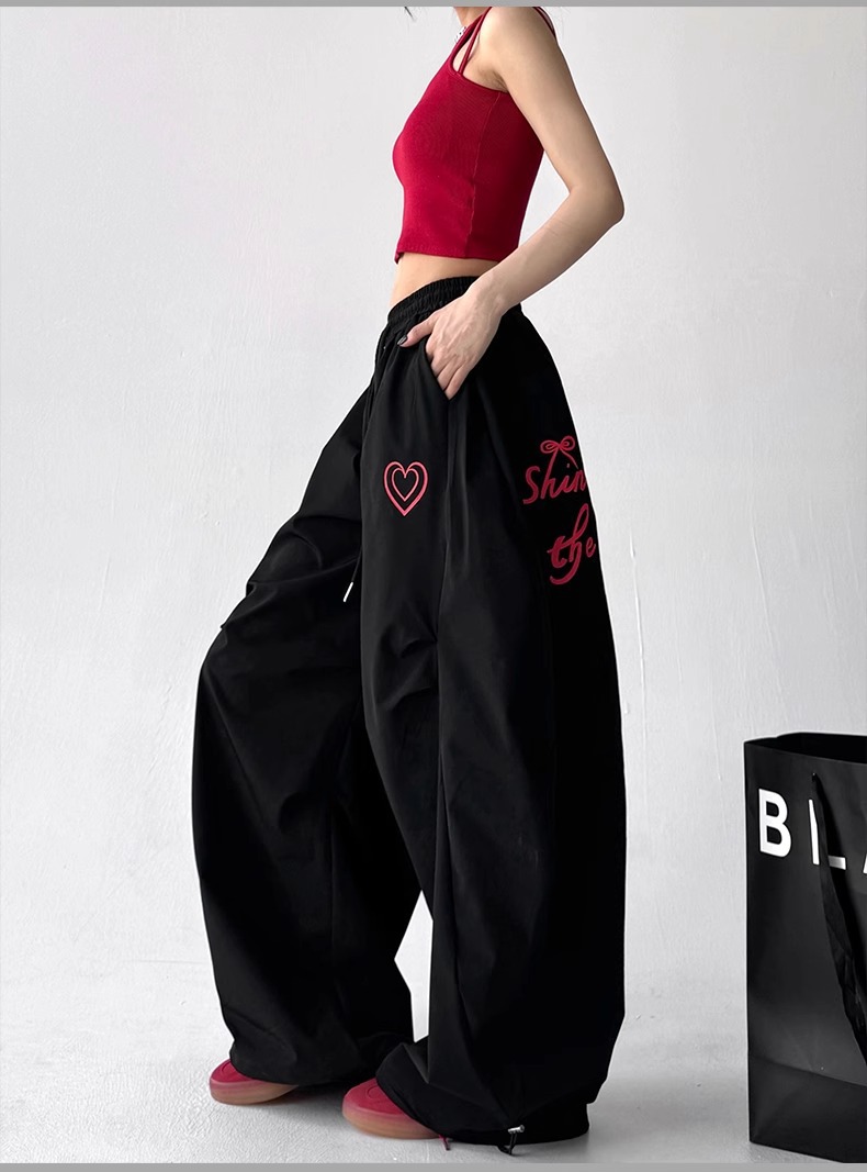 パンツセットアップ ハートモチーフ超ワイドパンツセット