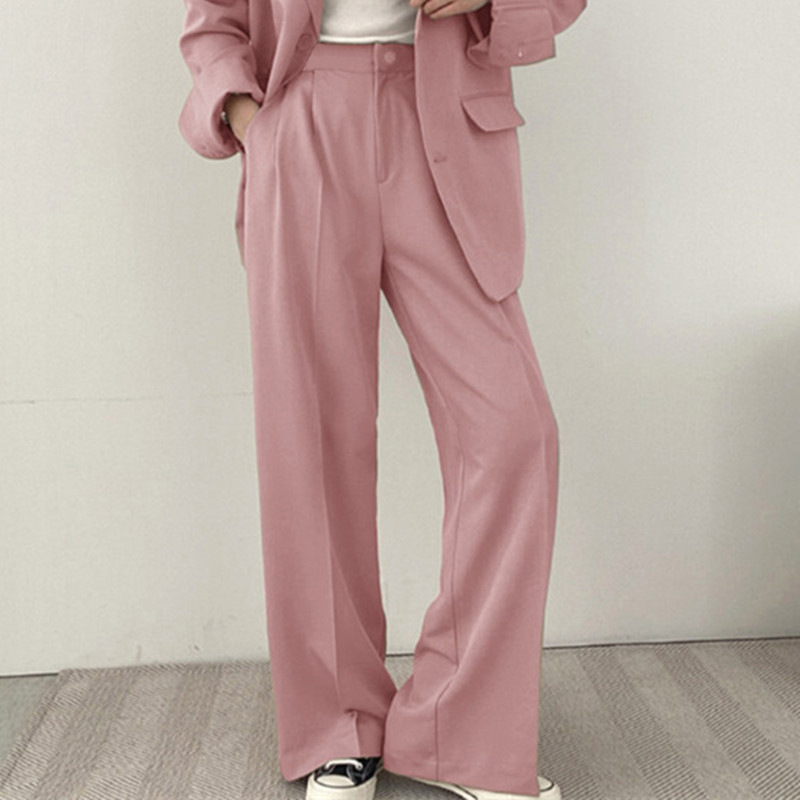 パンツセットアップ 上品フォルムワイドパンツ