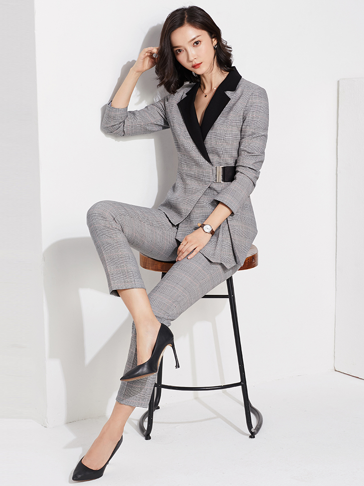 パンツセットアップ 千鳥格子柄テーラードジャケットパンツセットアップ