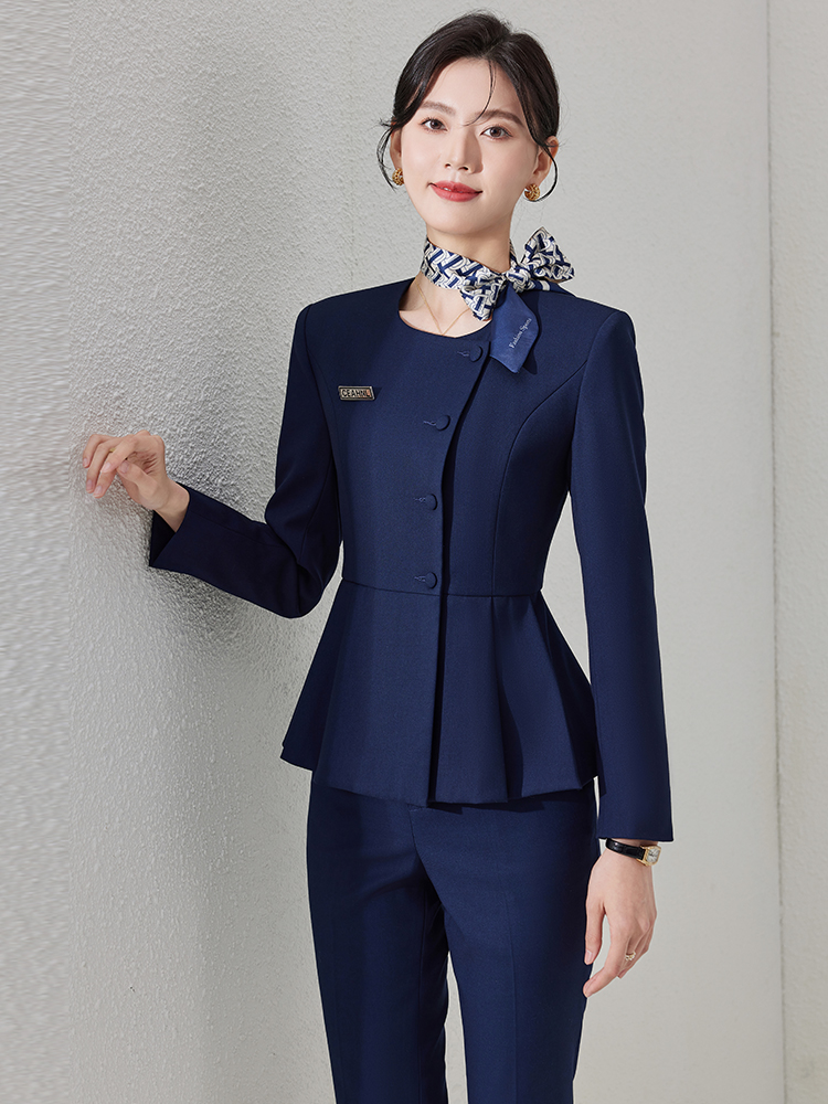 パンツセットアップ 優美ペプラムジャケットセットアップ