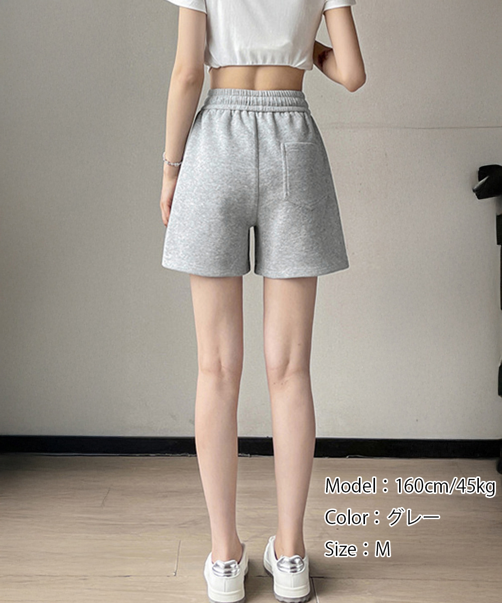 パンツセットアップ レディース ショート丈スウェットパンツ 夏服