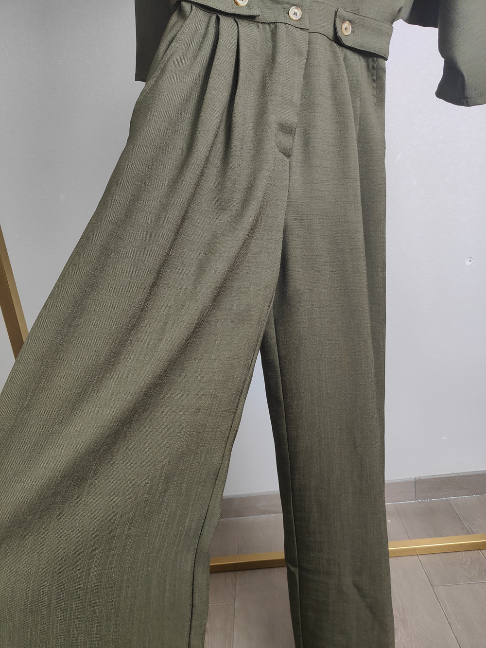 パンツセットアップ 洗練フォルムワイドパンツセットアップ