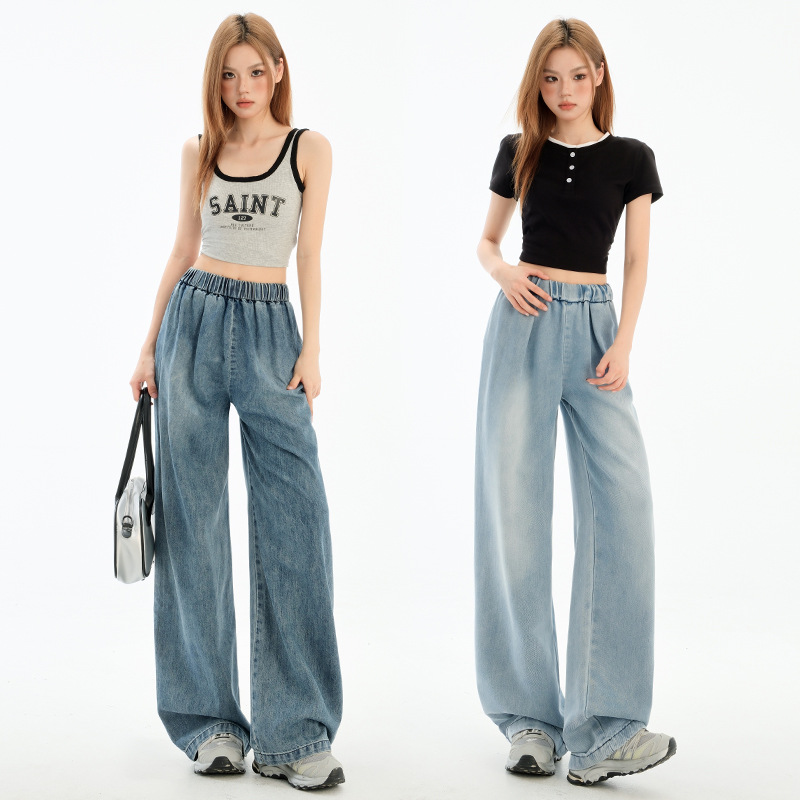 パンツセットアップ リラクシー デニムワイドパンツ