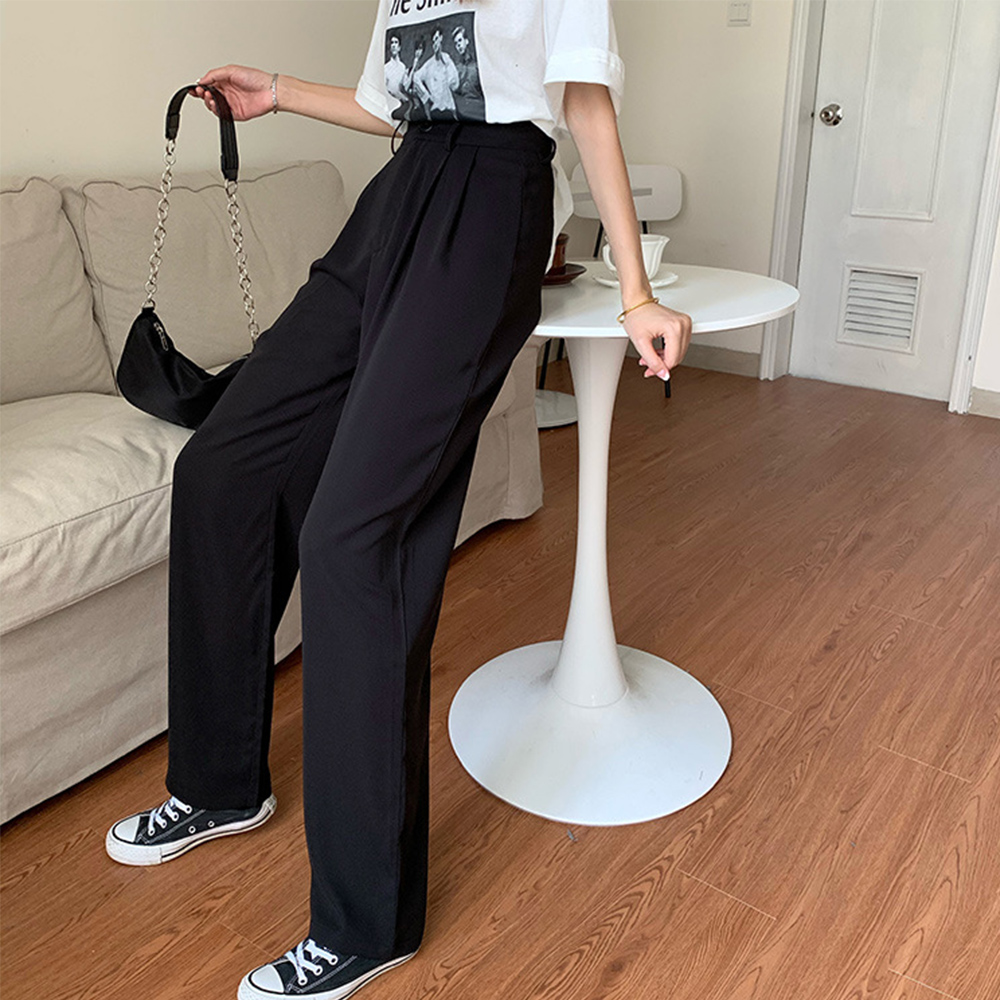 パンツセットアップ レディース ハイウエスト ワイド スラックス