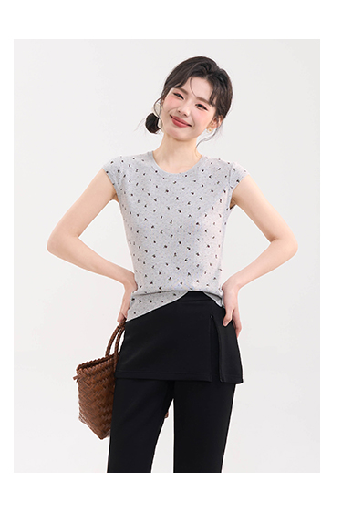 パンツセットアップ スカート見せワイドパンツセット