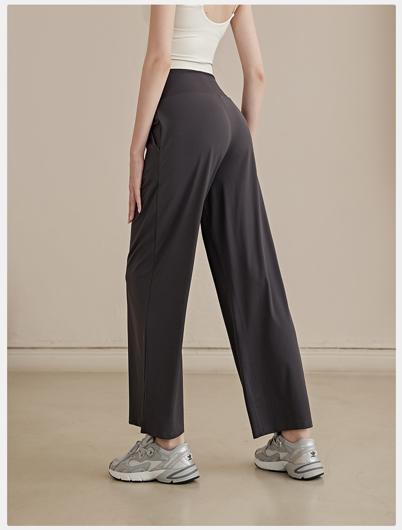 パンツセットアップ ハイウエストストレッチワイドパンツ