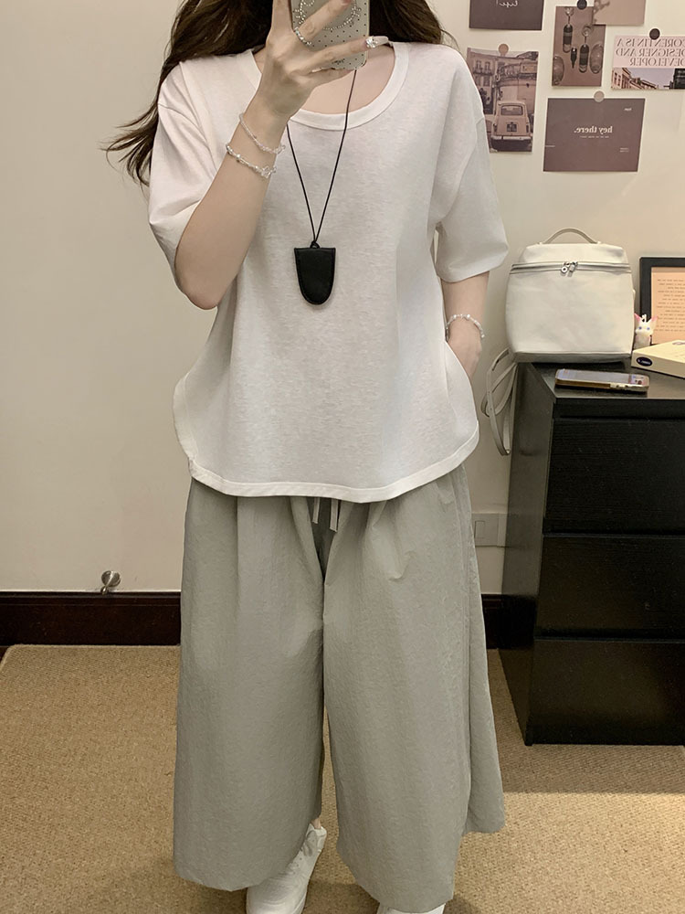 パンツセットアップ ゆったりベスト風ワイドパンツセット