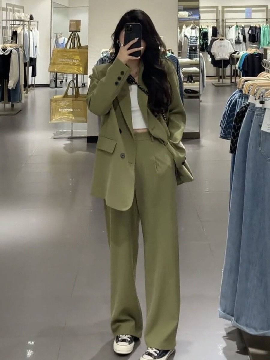 パンツセットアップ クラシカルゆったりパンツセットアップ