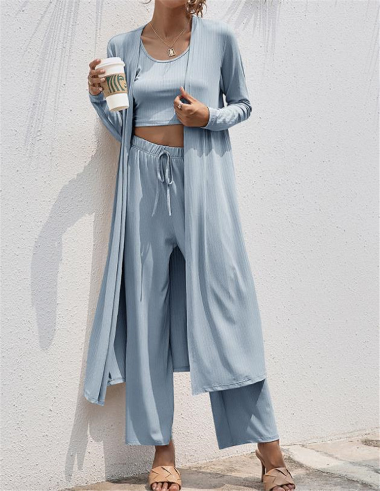 ゆったりワイドパンツセットアップ三点セット