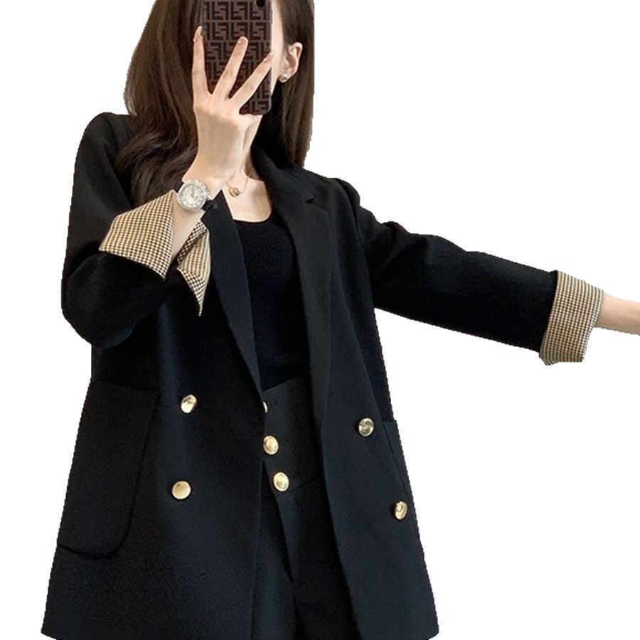 パンツセットアップ 袖口切替ダブルジャケットショート