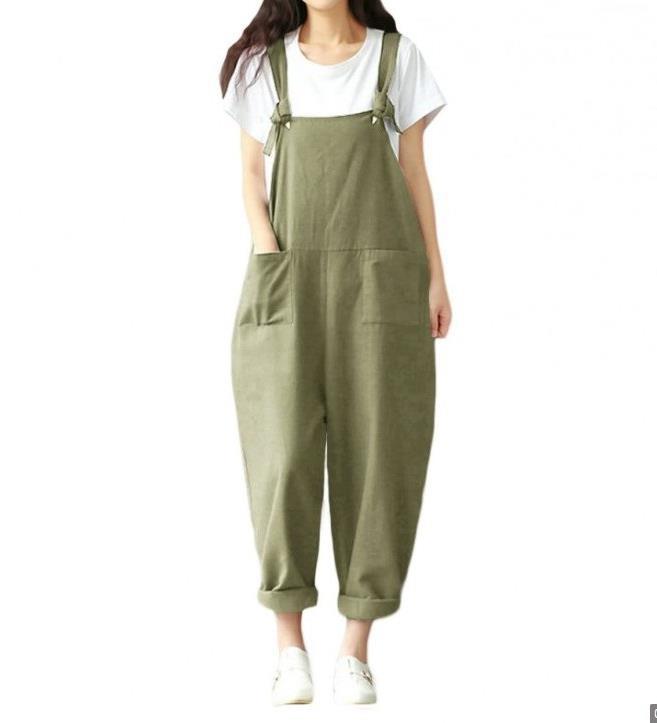 パンツセットアップ カジュアルサロペットワイドパンツ