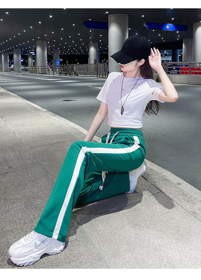パンツセットアップ スポーティラインワイドパンツセット