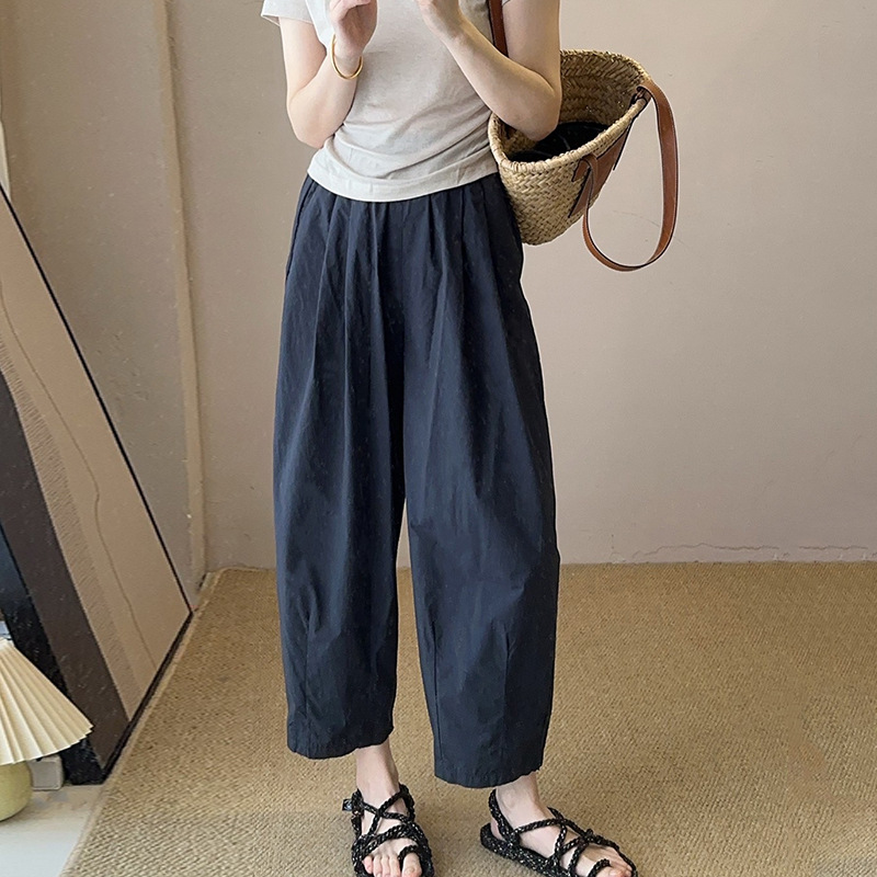 パンツセットアップ ゆったりシルエット天然素材バルーンパンツ