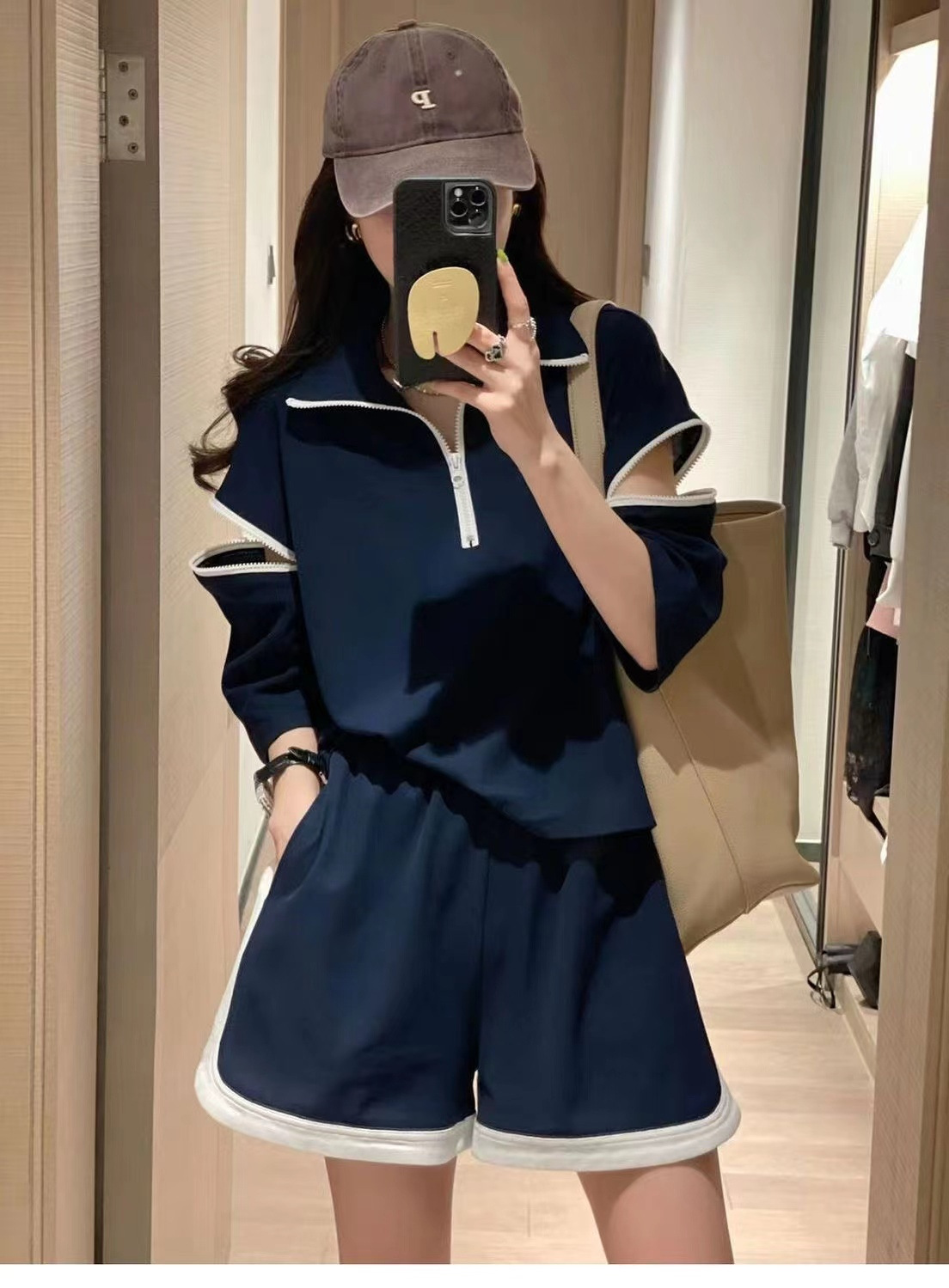 パンツセットアップ ハーフジップ スポーティーセット