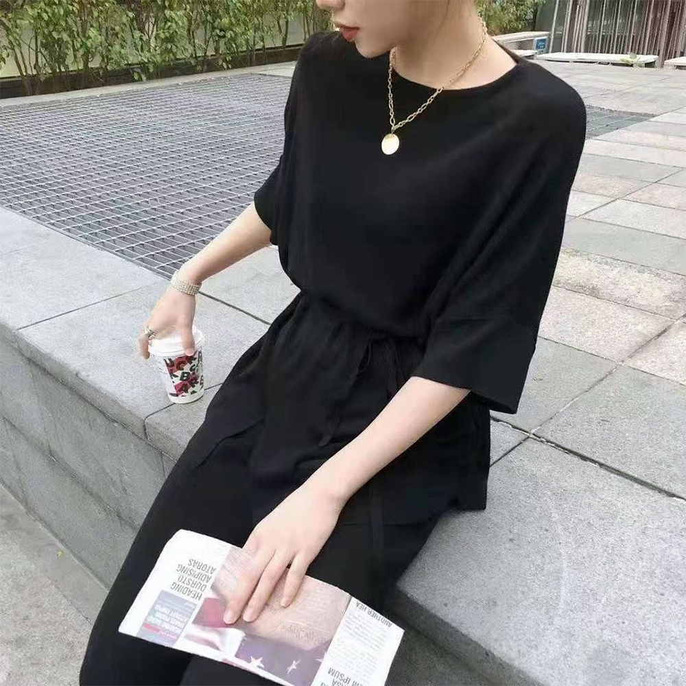 パンツセットアップ 冷感サマーニット ワイドパンツ セットアップ