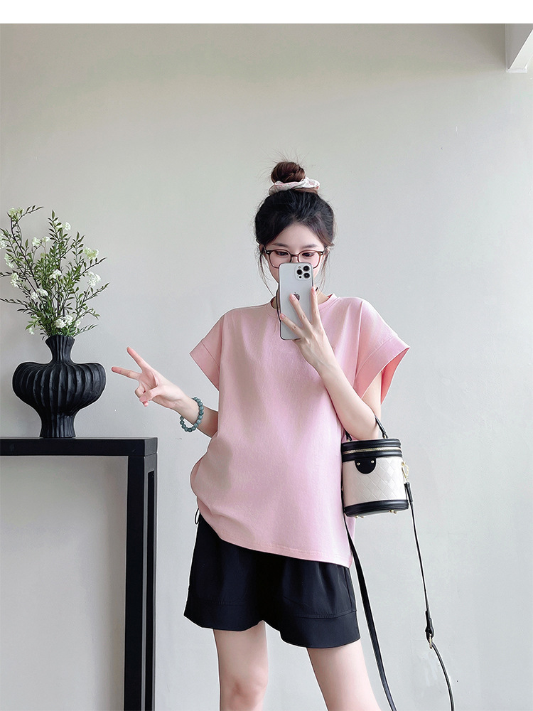 パンツセットアップ シンプル上品ショートセットアップ